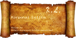Korponai Lolita névjegykártya